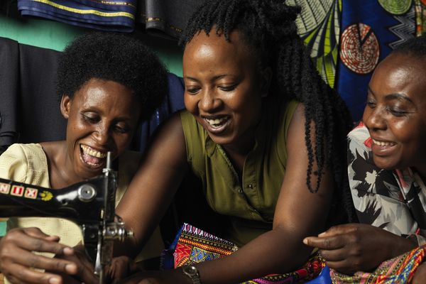 BRAC Rwanda participant Colette with her friends