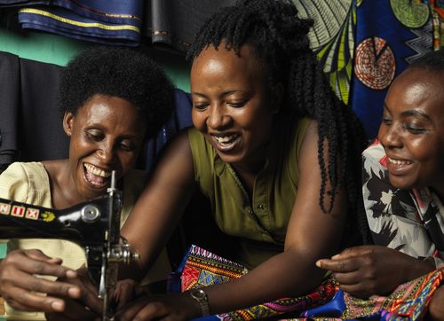 BRAC Rwanda participant Colette with her friends