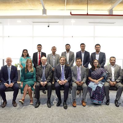Argentine Foreign Minister Santiago Andres Cafiero poses for a photo with BRAC Executive Director Asif Saleh and directors at BRAC Centre in Dhaka in 2023.