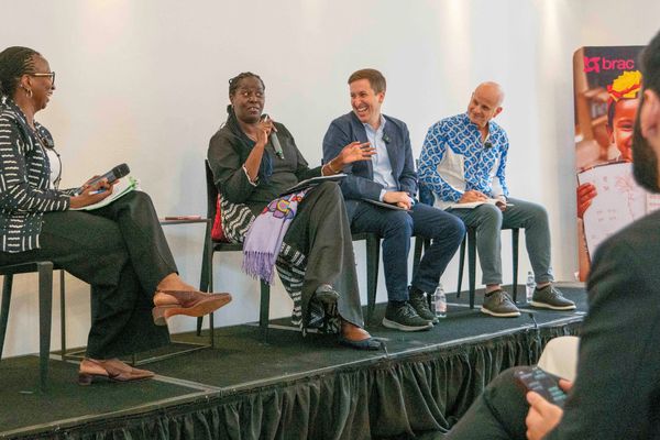 A panel discussion with leaders from BRAC International, Mastercard Foundation, Co-Impact, and Innovations for Poverty Action at BRAC's 2026 event alongside UNGA, Collaborative Action: Scaling Proven Development Solutions