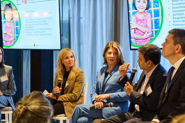 BRAC Executive Director, Asif Saleh, speaks with other global leaders during UNGA week 2024.