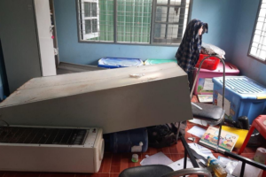 A BRAC office in Myanmar is damaged in the aftermath of a severe 7.7 magnitude earthquake.