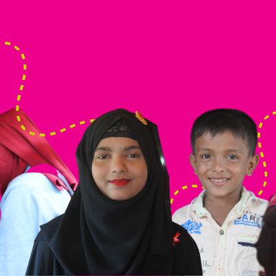 Collage of Rohingya refugees