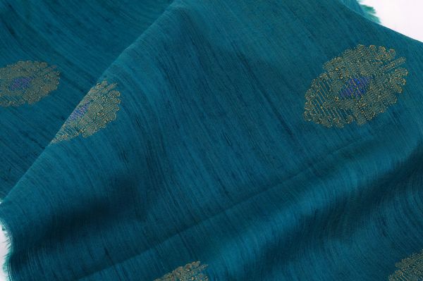 BRAC Bangladesh social enterprise sericulture - blue silk fabric