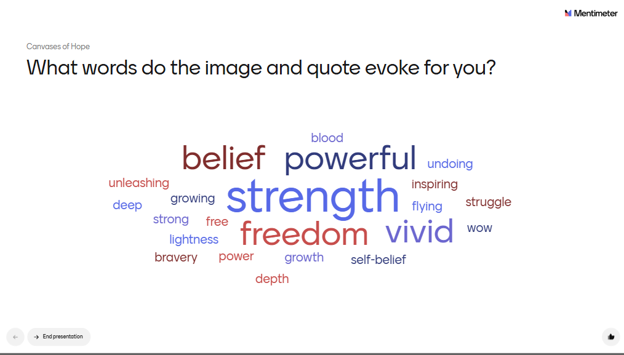Word cloud from postcard series