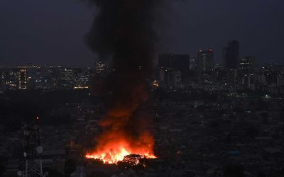 A fire has broken our in Korail Slum, Dhaka