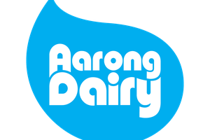 The Aarong Dairy logo looks like a blue teardrop