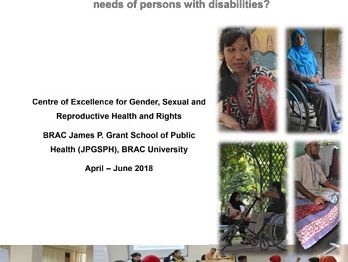 Health sector of Bangladesh fulfilling the needs of persons with disabilities - Cover