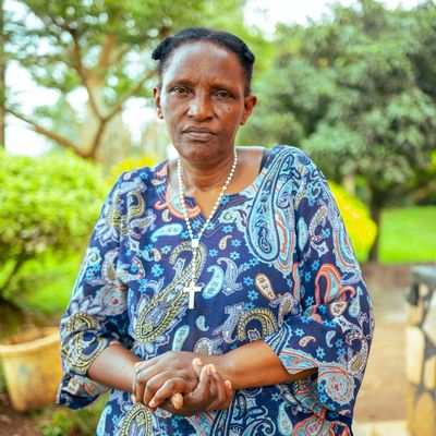 Rwanda blue dress woman