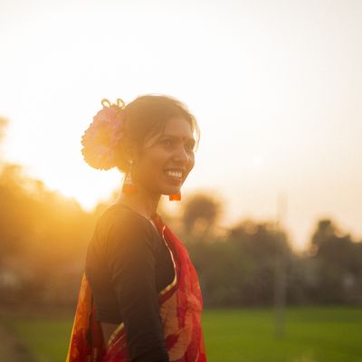 Rural woman smiling