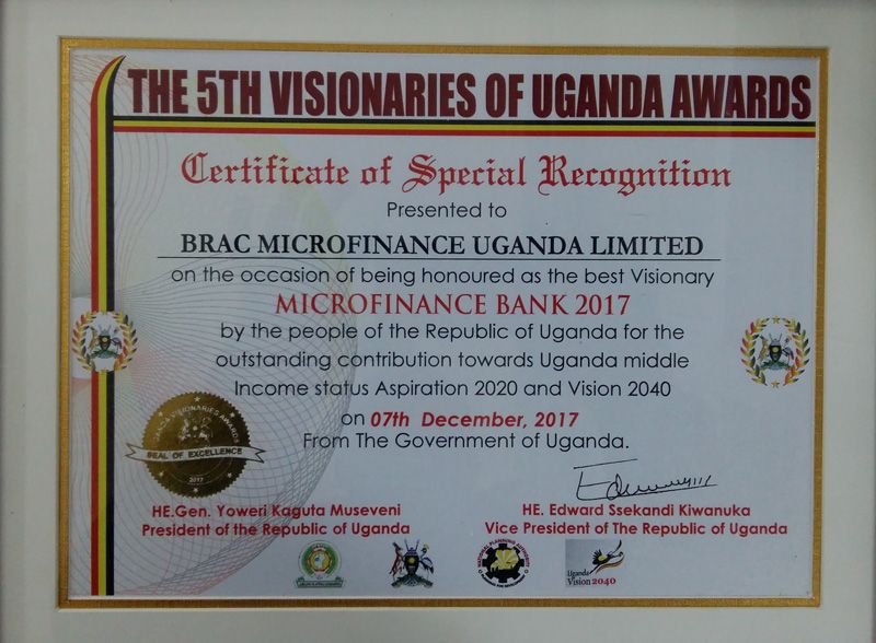 Uganda-Best-Visionary-Microfinance-Bank-2017-cirtificate