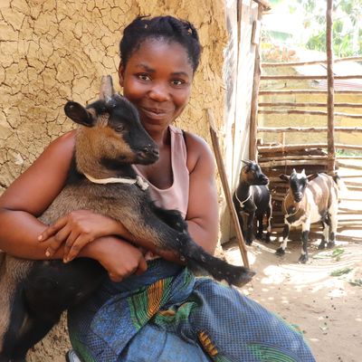 Ultra-poor Graduation-UPG-Program beneficiary and her animal