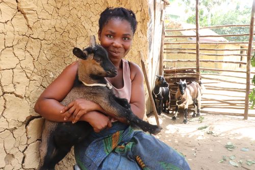 Ultra-poor Graduation-UPG-Program beneficiary and her animal