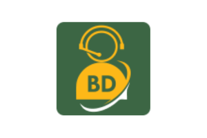 The BD Assistant logo has a green background with the shape of a person sketched in yellow