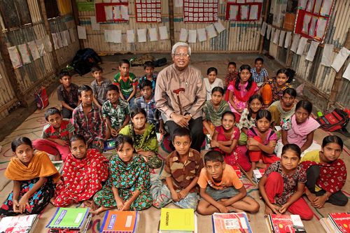 Abed Bhai with students