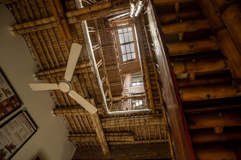 Interior of the floating house showcasing the curling staircase. © Shamim Hossain, BRAC 2025