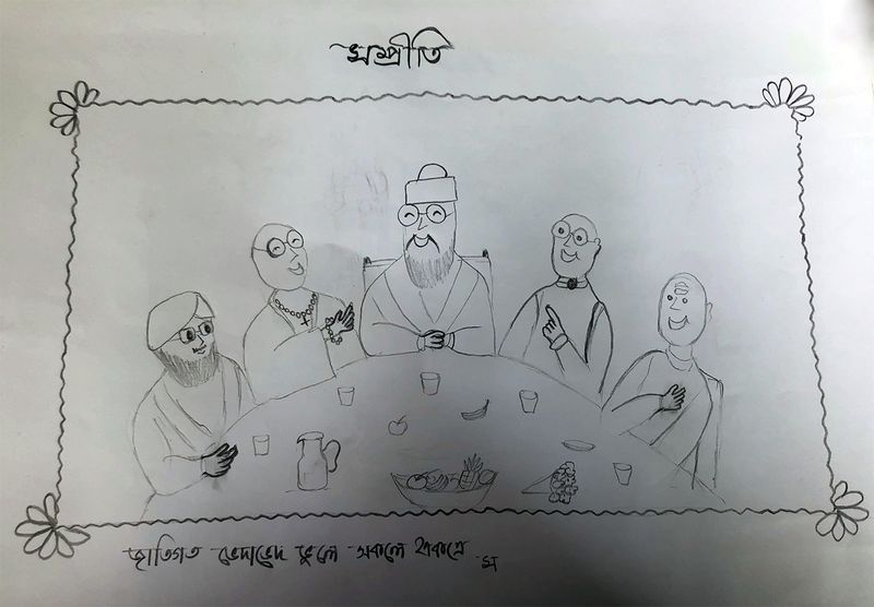 Artwork inspired by a peace talk.