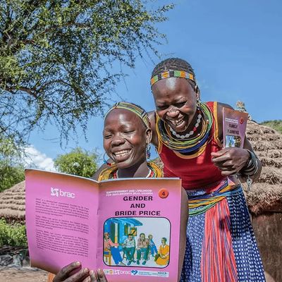 Young women learning about gender