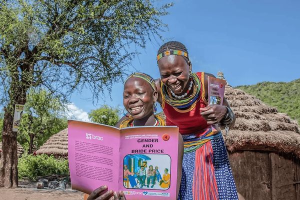 Young women learning about gender