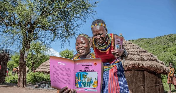 Young women learning about gender
