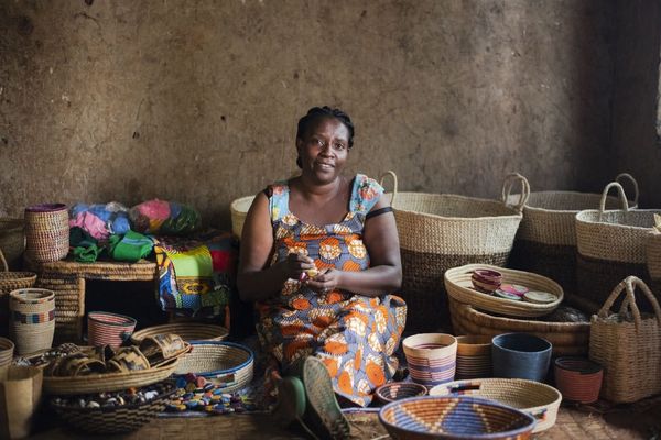 Woman Baskets Rwanda